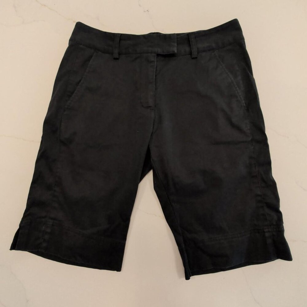 Adidas Sz 6 Women Shorts Black Stretch Pockets Performance Zip Fly Golf Bermuda